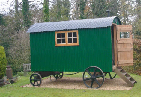 New shepherd's hut in situ
